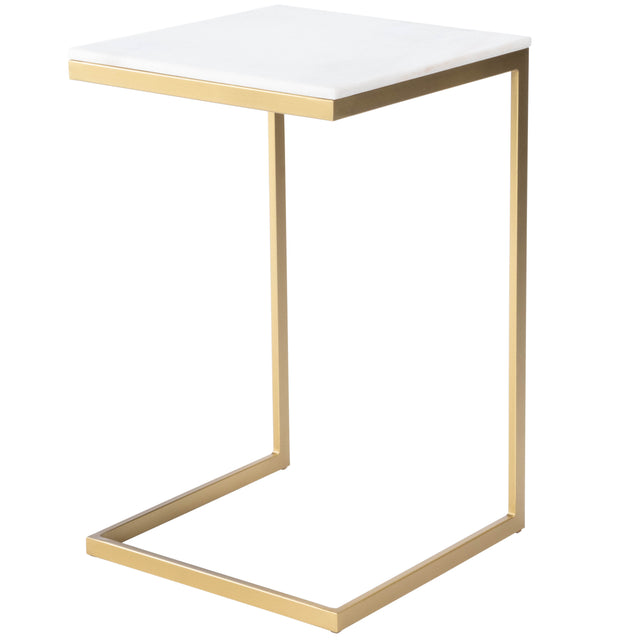 Lawler 16 in. W Square Marble and Metal C-Style End Table by Butler Specialty Company