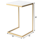 Lawler 16 in. W Square Marble and Metal C-Style End Table by Butler Specialty Company