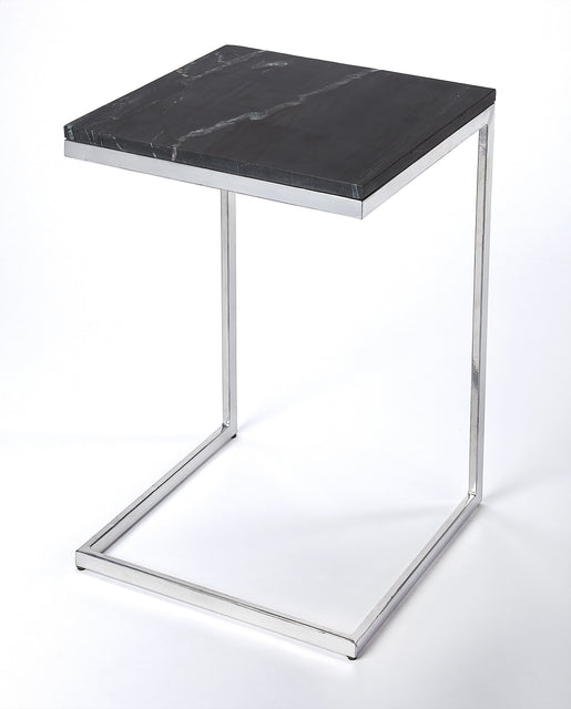 Lawler 16 in. W Square Marble and Metal C-Style End Table by Butler Specialty Company