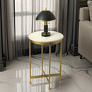 Claypool 13.5 in. W Round Marble and Metal Side Table by Butler Specialty Company