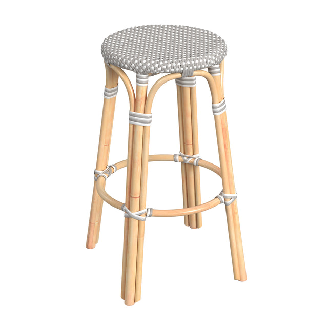 Tobias 30 in. Seat Height Round Rattan Backless Bar Stool by Butler Specialty Company