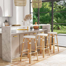 Tobias 30 in. Seat Height Round Rattan Backless Bar Stool by Butler Specialty Company