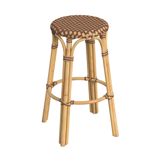 Tobias 30 in. Seat Height Round Rattan Backless Bar Stool by Butler Specialty Company