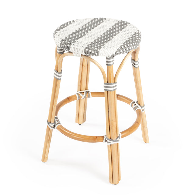 Tobias 24 in. Seat Height Round Rattan Backless Counter Stool by Butler Specialty Company