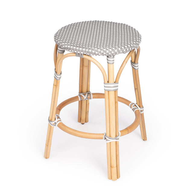 Tobias 24 in. Seat Height Round Rattan Backless Counter Stool by Butler Specialty Company