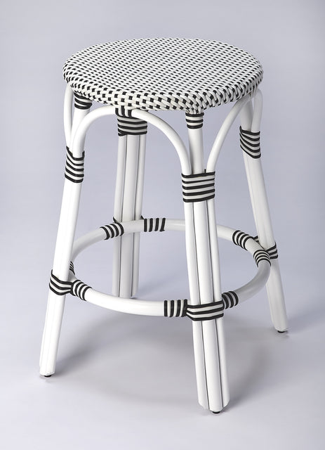 Tobias 24 in. Seat Height Round Rattan Backless Counter Stool by Butler Specialty Company