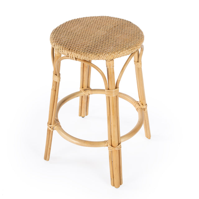 Tobias 24 in. Seat Height Round Rattan Backless Counter Stool by Butler Specialty Company
