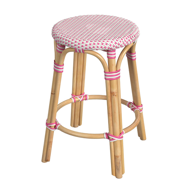 Tobias 24 in. Seat Height Round Rattan Backless Counter Stool by Butler Specialty Company