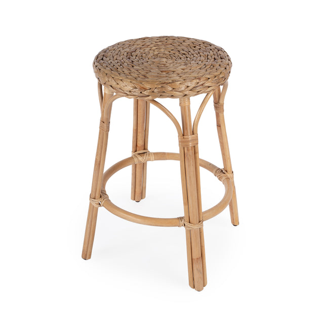 Tobias 24 in. Seat Height Round Rattan Backless Counter Stool by Butler Specialty Company