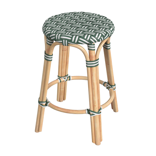 Tobias 24 in. Seat Height Round Rattan Backless Counter Stool by Butler Specialty Company