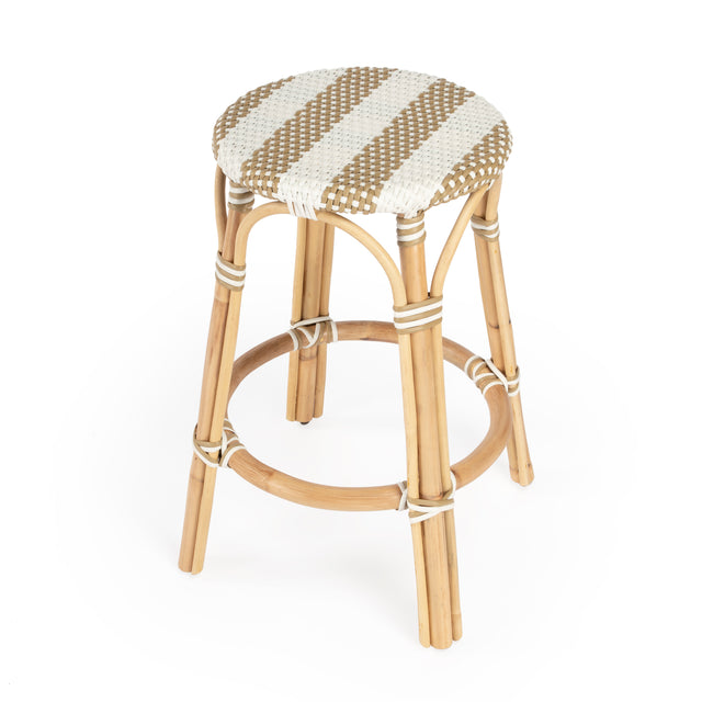 Tobias 24 in. Seat Height Round Rattan Backless Counter Stool by Butler Specialty Company