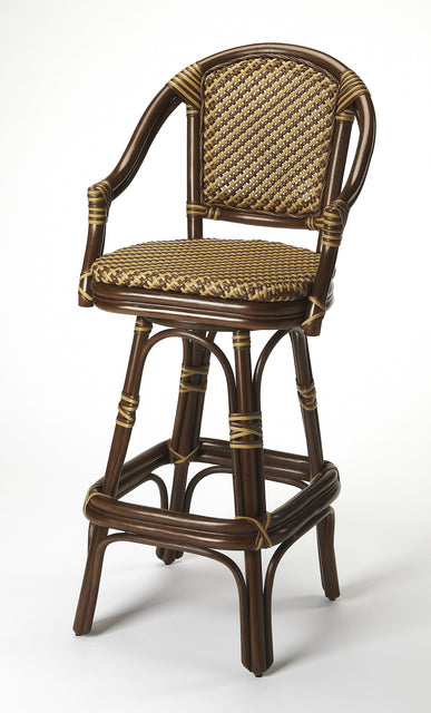 Renata 29.75 in. Seat Height Rattan Bar Stool with Back by Butler Specialty Company