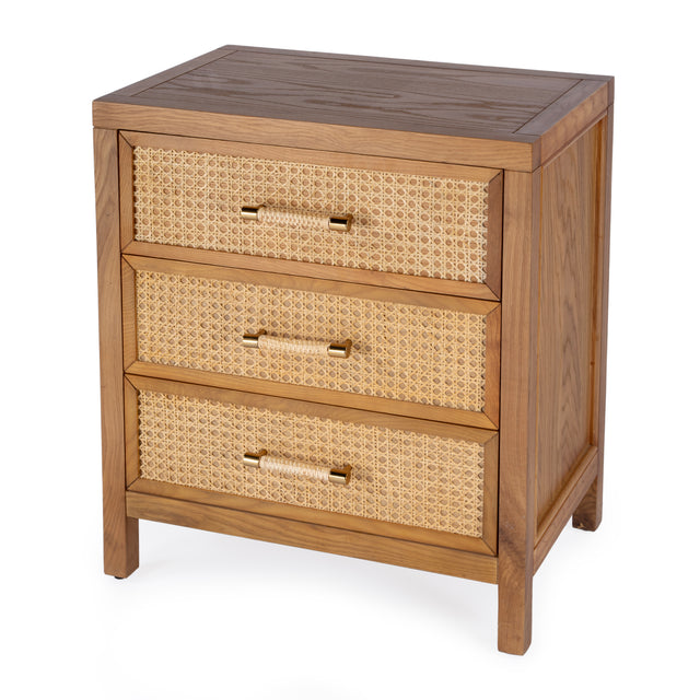 Mesa 25 in. W Rectangular Cane and Solid Wood  3 Drawer Nightstand by Butler Specialty Company