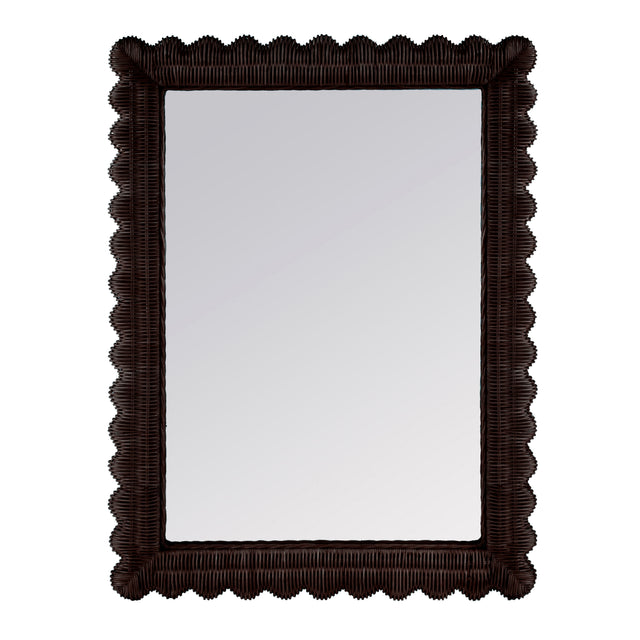 Flora 30 in. W x 40 in. H Rectangular Rattan Scalloped Edge Wall Mirror by Butler Specialty Company