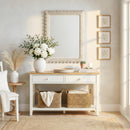 Flora 30 in. W x 40 in. H Rectangular Rattan Scalloped Edge Wall Mirror by Butler Specialty Company