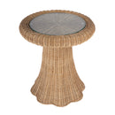Flora 22 in. W Round Rattan Scalloped Edge End table by Butler Specialty Company