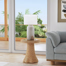 Flora 22 in. W Round Rattan Scalloped Edge End table by Butler Specialty Company