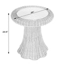 Flora 22 in. W Round Rattan Scalloped Edge End table by Butler Specialty Company