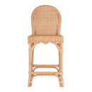 Flora 24 in. Seat Height Rattan Scalloped Edge Counter  Stool with Back by Butler Specialty Company