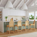 Flora 24 in. Seat Height Rattan Scalloped Edge Counter  Stool with Back by Butler Specialty Company