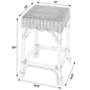 Flora 16.5 in. Seat Height Square Rattan Scalloped Backless Counter stool by Butler Specialty Company