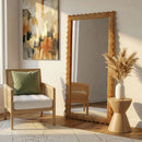 Flora 32 in. W x 69.5 in. H Rectangular Scalloped  Rattan Floor Mirror by Butler Specialty Company