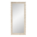 Flora 32 in. W x 69.5 in. H Rectangular Scalloped  Rattan Floor Mirror by Butler Specialty Company