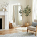 Flora 32 in. W x 69.5 in. H Rectangular Scalloped  Rattan Floor Mirror by Butler Specialty Company