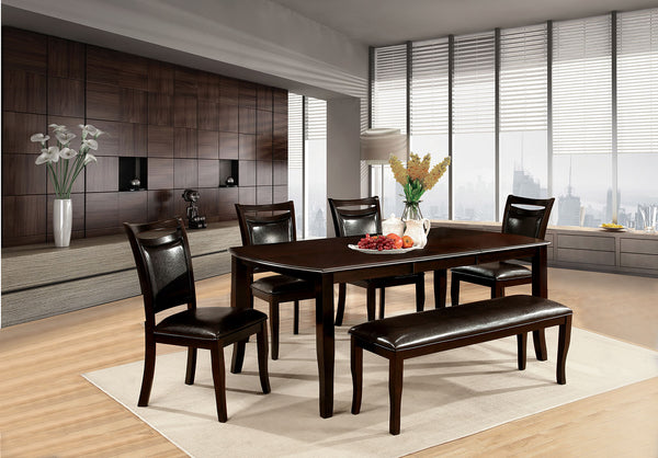 WOODSIDE 6 Piece Dining Table Set with Bench