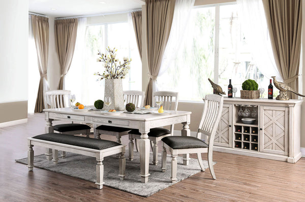 GEORGIA 6 Piece Dining Table Set with Bench