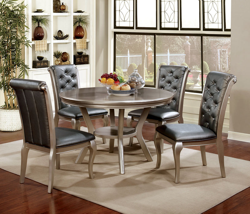 AMINA 5 Piece Round Dining Table Set
