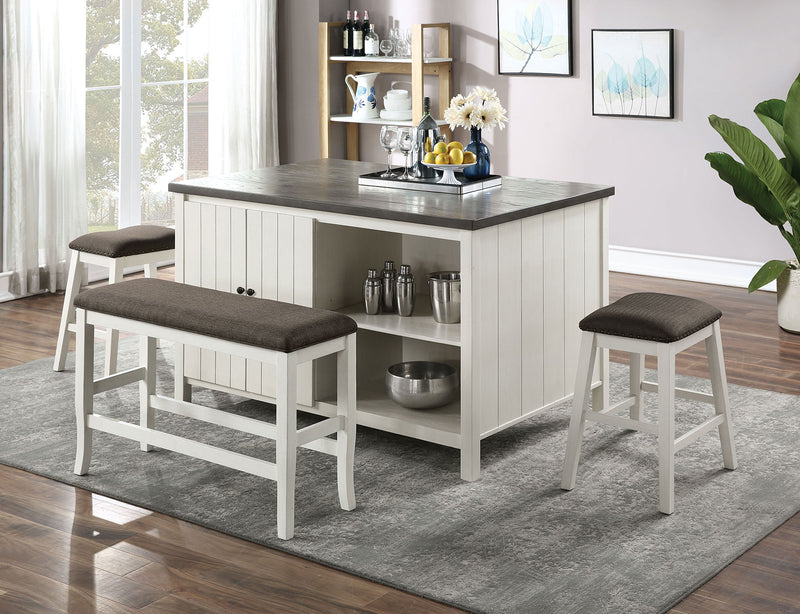 HEIDELBERG 4 Piece Counter Height Dining Table Set with Bench