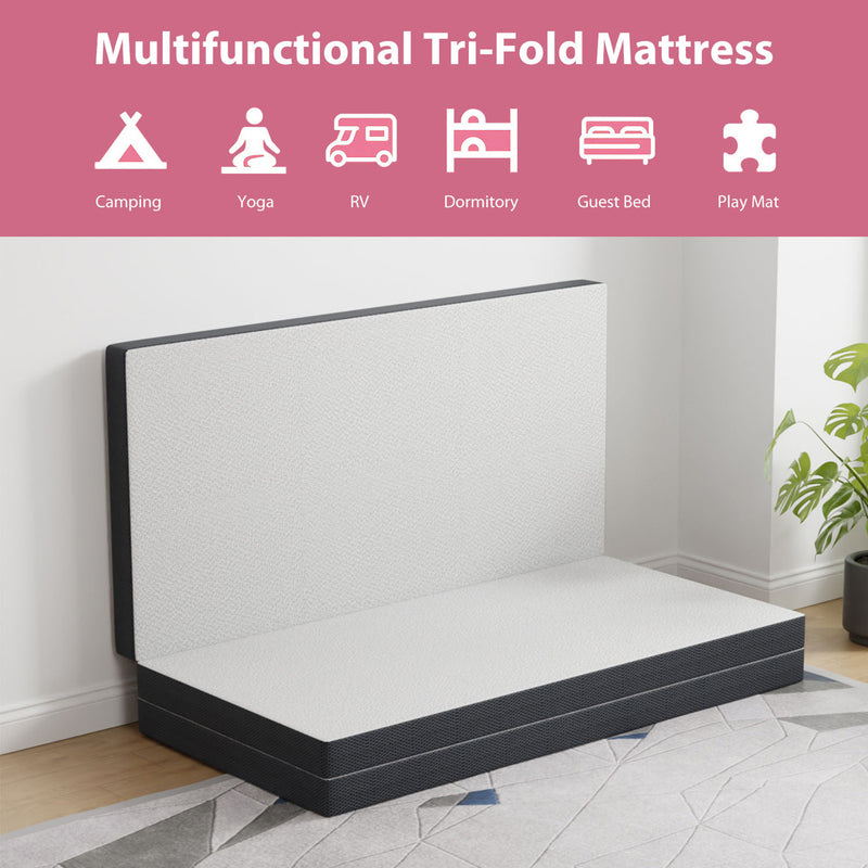HOLLYHOCK 3" Tri-Fold Memory Foam Topper