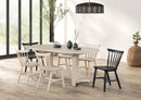HINES 7 Pc. Oval Dining Set — Multi (2 Black + 4 Natural)