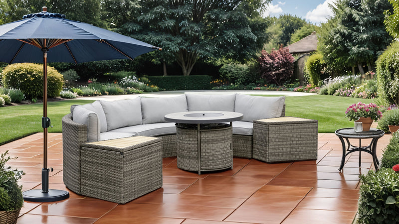 BARBUDA 6 Pc. Conversation Set w/ Fire Pit Patio Set – Gooddegg