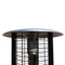 77" Tall Round Commercial Glass Cylinder Patio Heater in Black with Black Tube