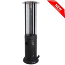 77" Tall Round Commercial Glass Cylinder Patio Heater in Black with Black Tube