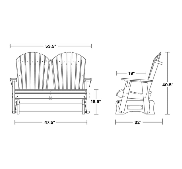 Heritage 2 Seat Poly Glider by Wildridge
