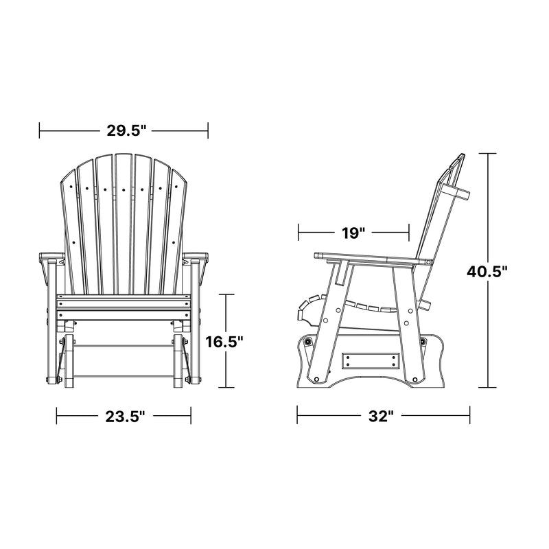 Heritage Single Glider with Footrest by Wildridge