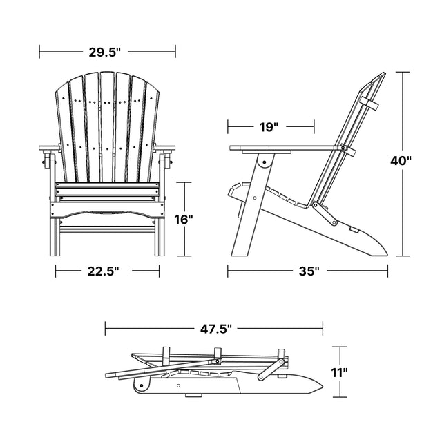 Heritage Folding Adirondack Chair in Two-Tone by Wildridge