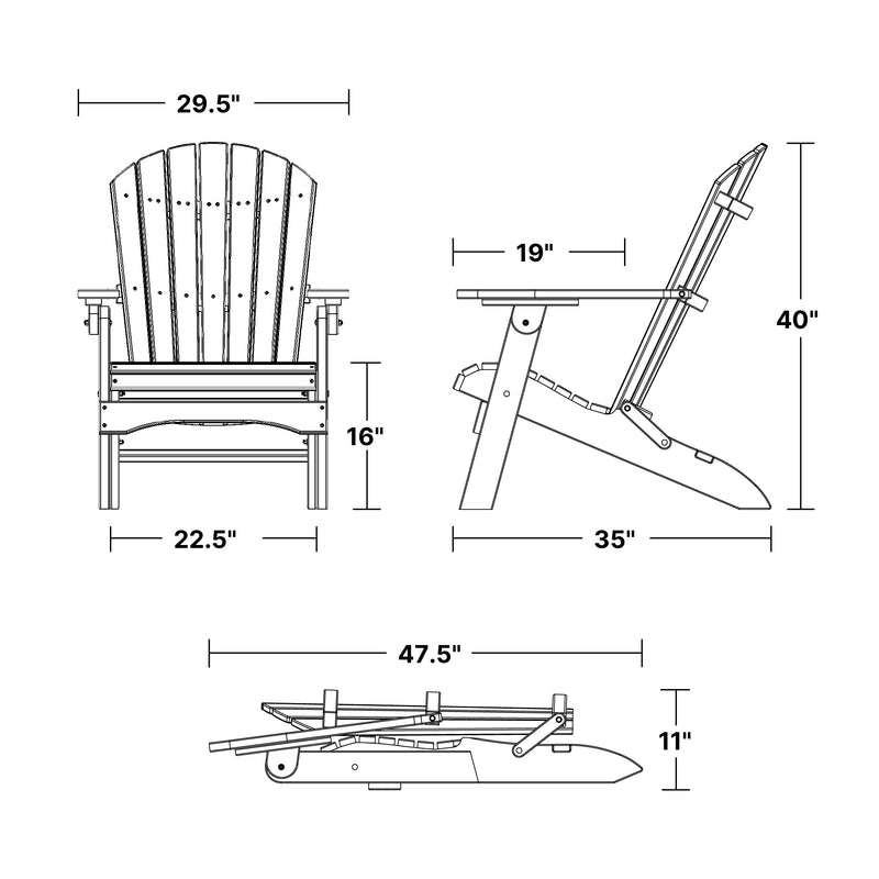 Heritage Folding Adirondack Chair by Wildridge