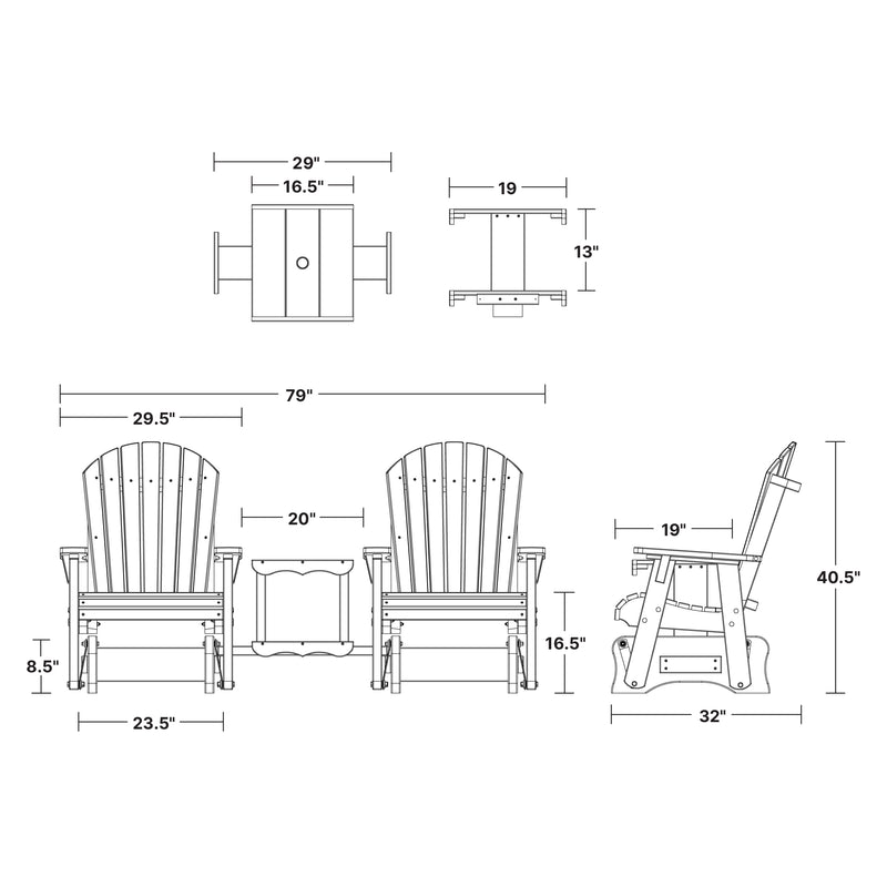 Heritage Double Rock-A-Tee Patio Glider by Wildridge