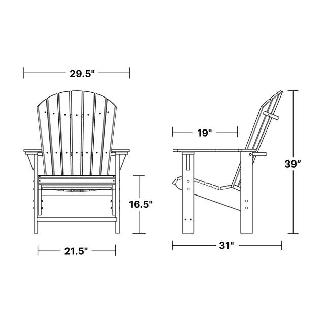 Heritage Upright Adirondack Chair in Two-Tone by Wildridge