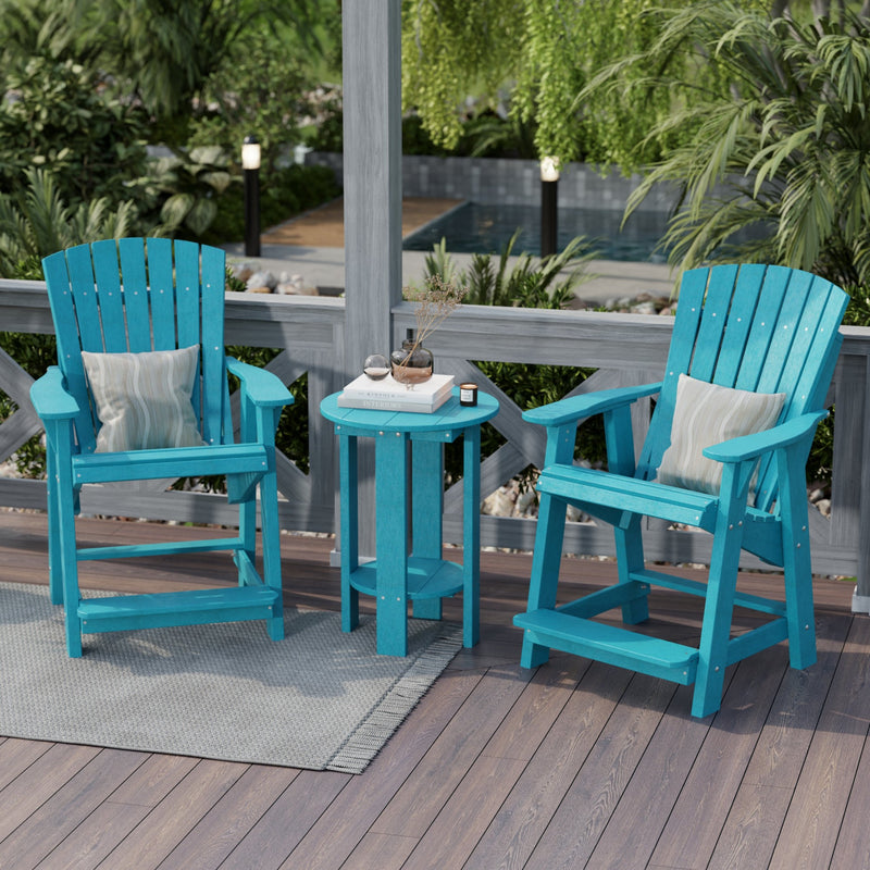Heritage High Adirondack Chairs with Side Table by Wildridge
