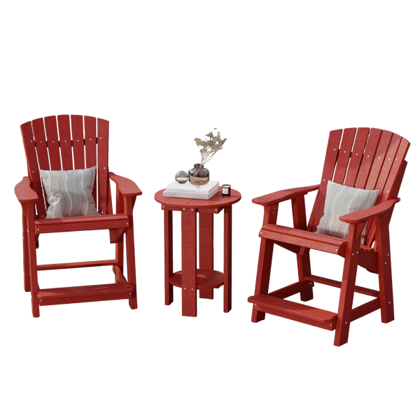 Heritage High Adirondack Chairs with Side Table by Wildridge
