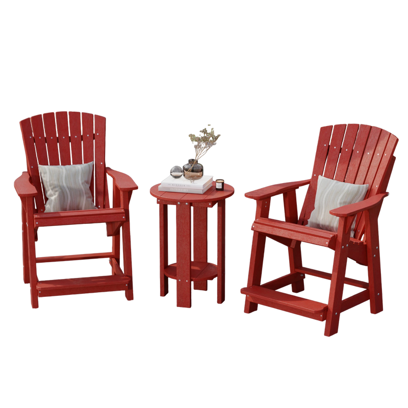 Heritage High Adirondack Chairs with Side Table by Wildridge