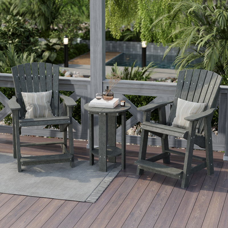 Heritage High Adirondack Chairs with Side Table by Wildridge