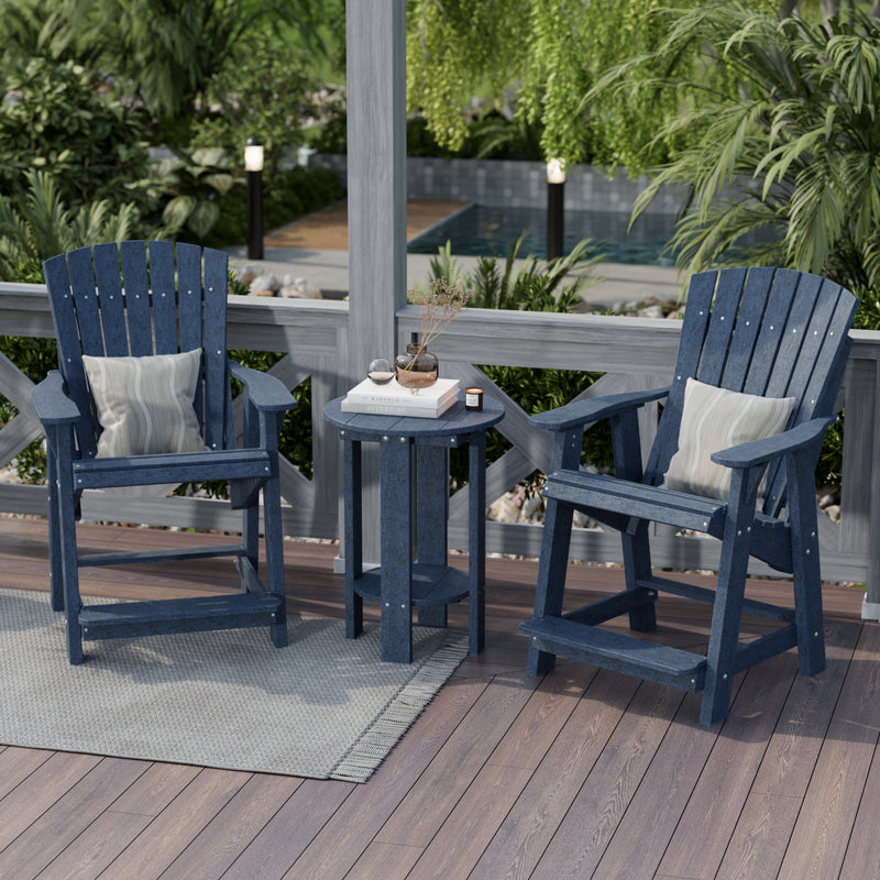 Heritage High Adirondack Chairs with Side Table by Wildridge