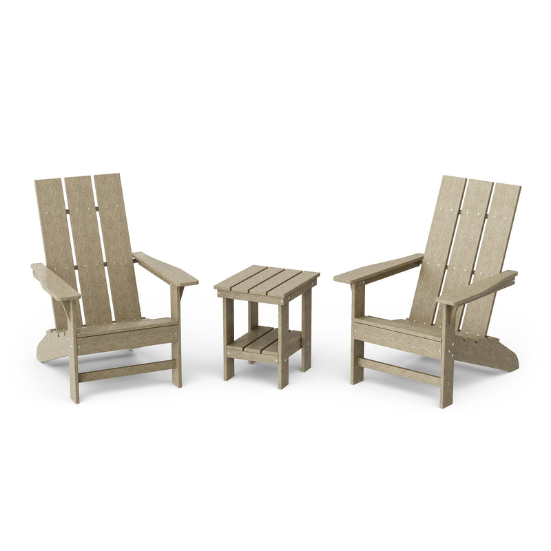 FREEDOM 3-PIECE MODERN ADIRONDACK SET WITH SIDE TABLE by Wildridge