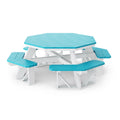 Heritage Octagon Picnic Table with 4 Attached Benches - 2 Tone by Wildridge